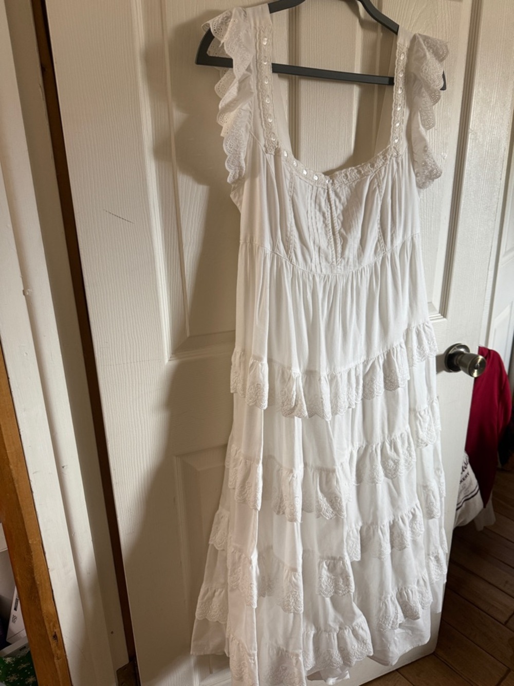 Miss Selfridge White Tiered Lace Maxi Dress